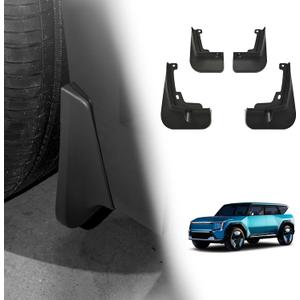 BestEvMod Mud Flaps Splash Guards Compatible with 2024 2025 2026 Kia EV9 Accessories Splash Fender Winter Vehicle Sediment Dirt Protection Set of 4 No Need to Drill Holes