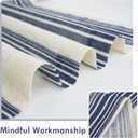DriftAway Kitchen Tier Curtains - Striped Linen Short Pinstripe Cafe Curtains 45 Inch Length for Living Room Bathroom Chris Farmhouse Rustic - Rod Pocket 2 Panels Ivory Dark Blue