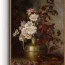 VIYYIEA Vintage Floral Large Framed Wall Art, Rose Bouquet Flower Paintings Decor Aesthetic, 24x36 Inch Canvas Print Artwork, Still Life Retro Wall Pictures for Bedroom Living Room