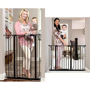 Regalo Easy Step Extra Tall and Extra Wide Baby Gates Bundle (Black,  36.5"W x 36"H)