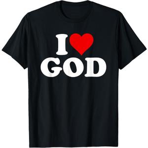 I Love God in The Heart T-Shirt, S