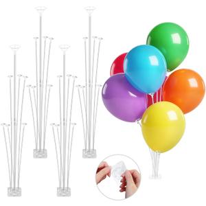 2 x LOLStar Balloon Stand Kit, 4 Pack Table & Floor Balloon Arch Stands with Adhesive Base, Sticks & Archer Holder Easy DIY Assembly. Ideal for Party Decorations Indoor, Outdoor, Table, Floor Party Decor