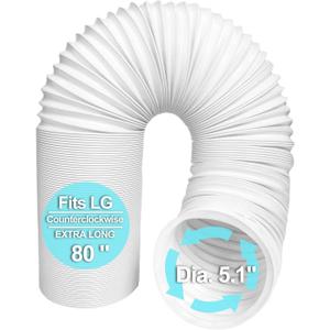 Portable Air Conditioner Hose 5.1 Inch Diameter,Portable AC Hose Exhaust Vent With Anti-Clockwise Thread Length up to 80 Inches
