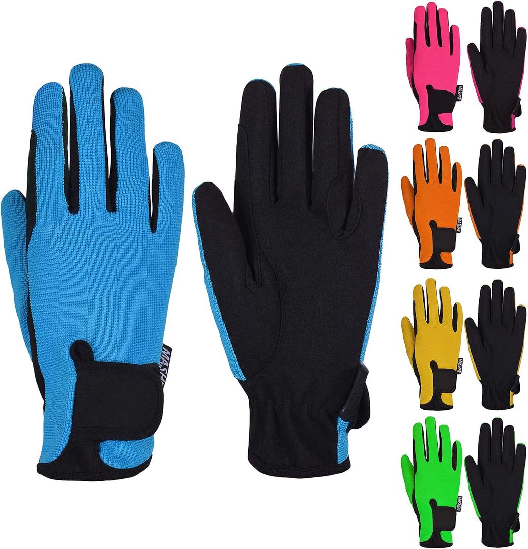 Kids Horse Riding Gloves Children Equestrian Kids Gloves Child Horseback Bike Gardening Boys & Girls Mittens Pony Youth Outdoor Mitts (Age 12-14 years, Blue) Kids Horse Riding Gloves Children Equestrian Kids Gloves Child Horseback Bike Gardening Boys & Girls Mittens Pony Youth Outdoor Mitts (Age 12-14 years, Blue)