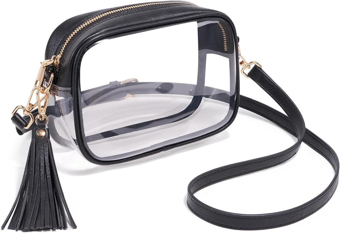 Yarnic Clear Bag Stadium Approved PVC Transparent Crossbody Purse for Concert Sports Event Small Women Cross Body Bags