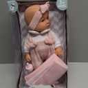 12'' Baby Doll in Gift Box with Pink Cloths, Pacifier, 13''x13'' Microfabric Blanket, and Feeding Bottle. Gift Idea for Ages 3+