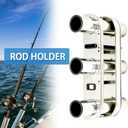 Haida 3 Tube Fishing Rod Holder & Boat Organizer Rod Rack Stainless Steel Fishing Rod Bracket Tube-linked Fishing Accessories Fishing Lovers' Gifts