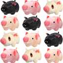 Chalyna 12 Pack Cute Plush Animal Toys 4 Inch Mini Plush Ornament Stuffed Doll Keychain Tote Bag Pendant for Birthday Party Likes DIY Home Decor (Pig Style)