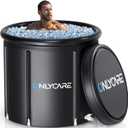 ONLYCARE Upgrade XXL 135 Gal Ice Bath Tub for Athletes - Cold Plunge Tub with Cover - Multiple Layered Cold Water Portable Ice Pod for Therapy Recovery at Home Outdoor Gym Use (Black)