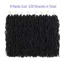 8 Packs Short Faux Locs Crochet Hair 120 Strands 12Inch Soft Locs wavy Dreadlocks Crochet Braids Natural Black Pre-Looped Crochet Hair for Women (1B, 12 Inch (Pack of 8))