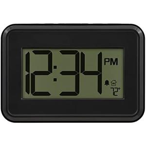 La Crosse Technology 513-113 Digital Wall Clock with Temperature & Countdown Timer, Black