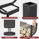 Firewood Rack Outdoor Indoor, 30 inch Metal Wood Rack Heavy Duty Firewood Holder, Sturdy Fireplace Log Holder Fire Wood Storage Racks
