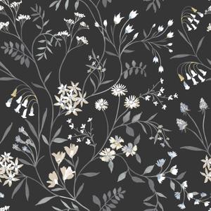 Roommates RMK12179PLW Black Meadow Mix Peel and Stick Wallpaper