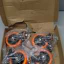 4 inch Stem Caster Wheels 2000lbs, Threaded Stem Casters Set of 4 Heavy Duty,3/8"-16 x 1(Stem Diameter 3/8", Length 1"), Safety Dual Locking Caster, Industrial Castor Wheels for Cart,Furniture