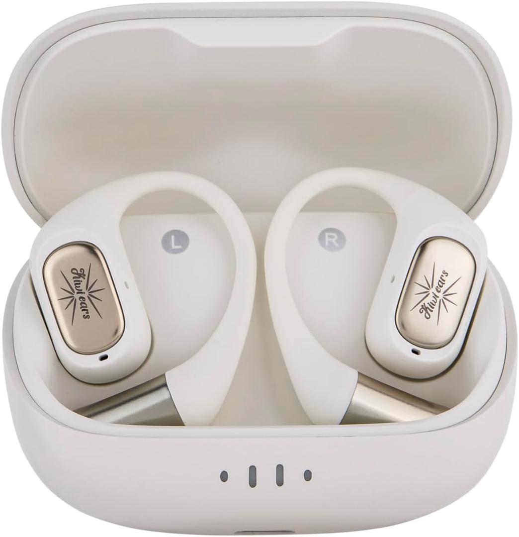 Linsoul Kiwi Ears Attiva OWS Wireless Earbuds, Open Ear Bluetooth 5.4 Headphones with ANC Noise Cancellation, 200H Playtime, IPX5 Sweat and Water Resistant for Workout Running (White)