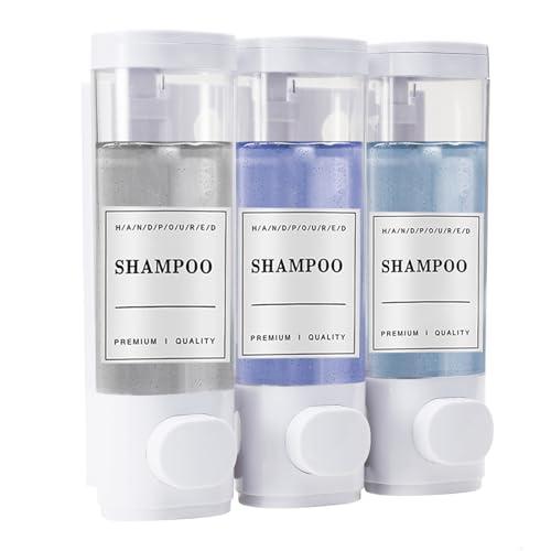 Hojudo Shampoo and Conditioner Dispenser 2 Piece Set, Shampoo Dispenser Soap Dispenser for Shower, No Drilling Required, Wall Mounted Shower Soap Dispenser for Home Bathroom, 300ml