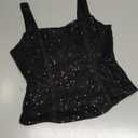 GRACE KARIN Sequin Tank Tops for Women Bustier Corset Top Sparkle Sexy Slim Camisole Sleeveless Party (Dazzling Black, L)