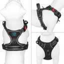 PHOEPET No Pull Dog Harnesses for Small Dogs Reflective Adjustable Front Clip Vest with Handle 2 Metal Rings 3 Buckles [Easy to Put on & Take Off](XS, Black)