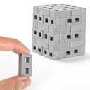 VELATYVIO 60Pcs Mini Bricks for Crafts 1/12 Scale Cinder Blocks Miniature potter's Clay Blocks for Garden Landscaping Model Architect Buildings DIY Construction Office Desk Toys Supplies (Grey)