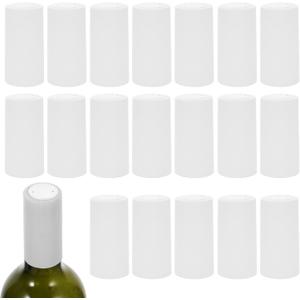 Kichvoe 100pcs Heat Shrink Capsules Wine Shrink Wrap Wine Bottle Corks Capsules for Wine Making Cellars and Home Use White
