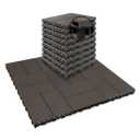 JJWOOD 2-Inch Thick Interlocking Deck Tiles, 9 Pcs 12" x 12" Elevated WPC Patio Flooring, Water-Resistant Outdoor Floor Tiles for Balcony, Porch, Backyard, Roof Deck, Walnut, 11.8 x 11.8inches