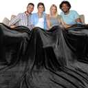 HOMFINE Oversized King Fleece Blanket 120x120 Inches - Ultra Soft Cozy Warm Giant Huge 10'x10' Blanket for Bed, Sofa, Couch, Travel, Camping, Extra Large 350 GSM Flannel Big Throw Blanket, Black