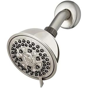 Waterpik 7-Mode PowerPulse Massage Fixed Mount Brushed Nickel Shower Head (XFT-739E)