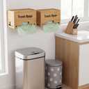 Kathfly 2 Pcs Bamboo Trash Bag Holder Dispenser Stackable Garbage Bag Dispenser, Large and Small Size Trash Organizer for Farmhouse Kitchen Laundry Under Sink, Wall Mounted or Freestanding