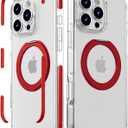 Magnetic for iPhone 16 Pro Case with 360 Spin Stand [Compatible with MagSafe] [Military-Grade Protection] [Detachable Strip] Anti-Yellowing Slim Case for iPhone 16 Pro 6.3", Red