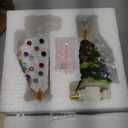 Brightown Ceramic Christmas Tree Night Light - 2 Pack Vintage Christmas Night Light with ON/Off Switch, 6" Decorative Ceramic Tree Light for Bedroom Living Room Xmas Holiday Decor, Green and White (Multicolor)