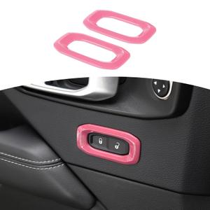 RT-TCZ for Wrangler JL Door Lock Switch Button Trim Cover Pink for Jeep Wrangler JL JLU Gladiator JT 2018-2024 Pink Interior Accessories 2pcs