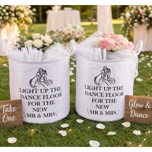 2 Pack White Wedding Baskets with Handles, Large 16 Inch Wedding Baskets | for Holding Flowers, Glow Sticks, Flip Flops, Sunglasses, Blankets Perfect for Picnic, Party Decor, Favors, Gift