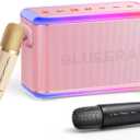 Blueera 60W Karaoke Machine for Adults Kids, Portable Bluetooth Speaker with 2 Wireless Microphones, Party Speaker Supports TWS/TF Card/USB/AUX/Live/REC for Home Party Outdoor, LED Lights, DSP Chip