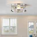 2-Pack Close to Ceiling Lights, Modern Brushed Nickle Semi Flush Mount Ceiling Light Fixture, 11 Inch E26 Base Indoor Kitchen Ceiling Lamp for Kitchen Bedroom Living Room Hallway