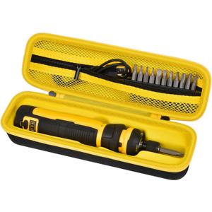 Electric Screwdriver Set Case for DEWALT Cordless Screwdriver (DWHT66719) and Screwdriving Bits, Tools Organizer for Driver Drill Bits, with Internal Pockets and Carry Handle (Box Only) (Yellow)