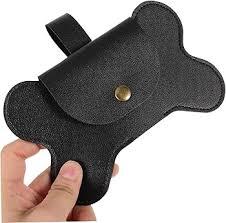 Dog Poop Bag Holder Dispenser Reusable Leash Attachment for Convenient Waste Collection for Walking Outdoor Pet Accessory Black, 2 Pack