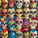 1000 Piece Jigsaw Puzzle for Adults - Vibrant Day of The Dead Sugar Skulls Colorful Mexican Folk Art Halloween Challenging 1000-Piece Puzzle 27x20 Inches Premium Adult Puzzles (26.75" x 19.75")