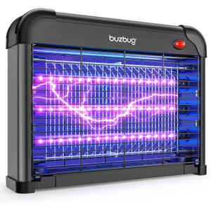 Buzbug LED Bug Zapper Indoor, 10 Years Lifespan 3 Lamps Enhance Insect Attraction, 3800V High-Voltage, Electric Mosquito Zapper, Fruit Fly Mosquito Moth Gnat Trap, Killer, Zapper -MA009 (All Black)