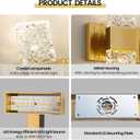 Epinl Gold Bathroom Vanity Light Fixtures Bathroom Light Fixtures Over Mirror 3-Light 4000K LED Crystal Wall Sconces Modern 30W Brushed Hardwired Wall Lights for Bathroom Bedroom Living Room