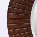 Chende 30'' Round Mirror with Wood Frame, Large Decorative Mirror for Wall, Farmhouse Bathroom Mirror with Bronze Groove Finish for Living Room, Entryway, Bedroom