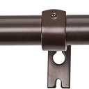 Amazon Basics Adjustable 1-Inch Extendable Curtain Rod for Windows, Cap Finials, 72" to 144", Bronze