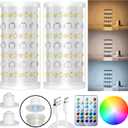 2 Packs Rechargeable Emergency Light Bulbs with Remote and Timer, 10000 mAh Battery Operated Light Bulb For No-Hardwired Fixture, RGB Dimmable Wireless Light Bulbs For Home Power Outage Hurricane