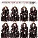 French Curl Crochet Braiding Hair Loose Wavy Crochet Hair for Braids Pre Stretched Synthetic Extensions Chocolate Brown French Curly Braids Lightweight Hair for Women 12 Inch 8 Packs
