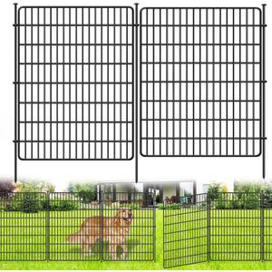 15 Panels No Dig Fence, 32 in(H) X 36 ft(L) Garden Decorative Fence Animal Barrier for Dogs, Rustproof Metal Garden Edging Border for Outdoor, Yard, Patio, Black