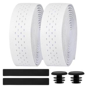Bike Handlebar Tape, Silicone Bar Tape Road Bike, Extra Thick Soft & Non-Slip Comfortable Bicycle Handle bar Tape, Bike Grip Tape for Handlebars, Black (White)