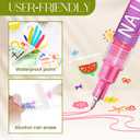 KKUUOO 12 Colors Nail Art Pens Set, Plastic Fine Tip 0.5mm Nail Art Markers for Painting Nails, Quick Dry Nail Polish Pens for DIY Designs, Home Use & Professional Salons