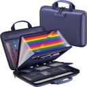 Fireproof File Organizer,Fireproof Document Box with Lock,Large 13 Pocket Expanding File Folder,Hard-Shell Portable Safe Storage for Letter/Legal Document,Laptop,Valuables-Blue (Bule)