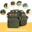 ISMGN Diaper Bag Backpack with Changing Station, Large Diaper Bag, Baby Bag, Multifunctional Diaper Bag, ARMYGREEN