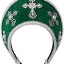 GRACEART Anne Boleyn Hat Headpiece Elizabethan Headwear Tudor Coronet Hood Hat (Style-07, green)