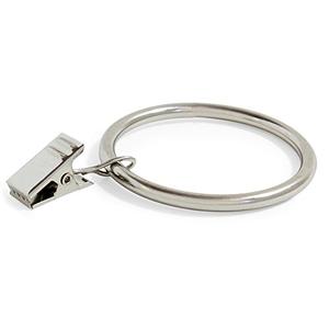 Ivilon Curtain Rings - Set of 14 Decorative Drapery Rings Curtain Clip Rings with Strong Clips 2" Diameter - Color Brushed Nickel